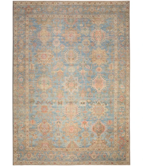 Nourison Vintage Washables Navy Multicolor VWS10 5 ft. 3 in. X 7 ft. 3 in. Rect. Rug