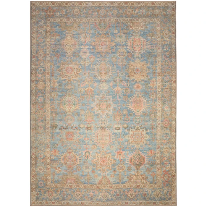 Nourison Vintage Washables Navy Multicolor VWS10 5 ft. 3 in. X 7 ft. 3 in. Rect. Rug