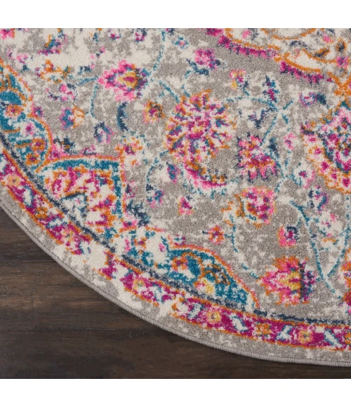 Nourison Passion Round Area Rug PSN22-Grey/Multi