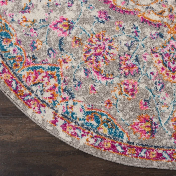 Nourison Passion Round Area Rug PSN22-Grey/Multi