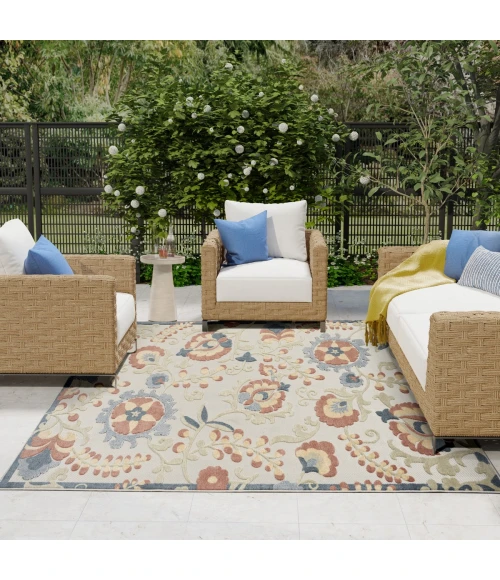 Nourison Aloha Grey Multicolor ALH17 7 ft. 10 in. X 10 ft. 6 in. Rect. Rug