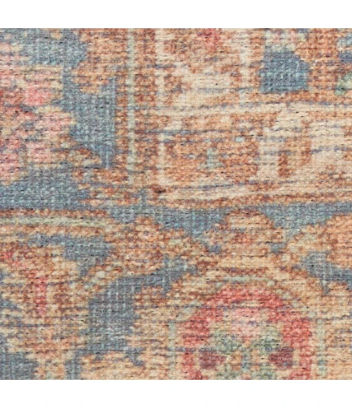 Nourison Vintage Washables Navy Multicolor VWS10 2 ft. 2 in. X 8 ft. Rect. Rug