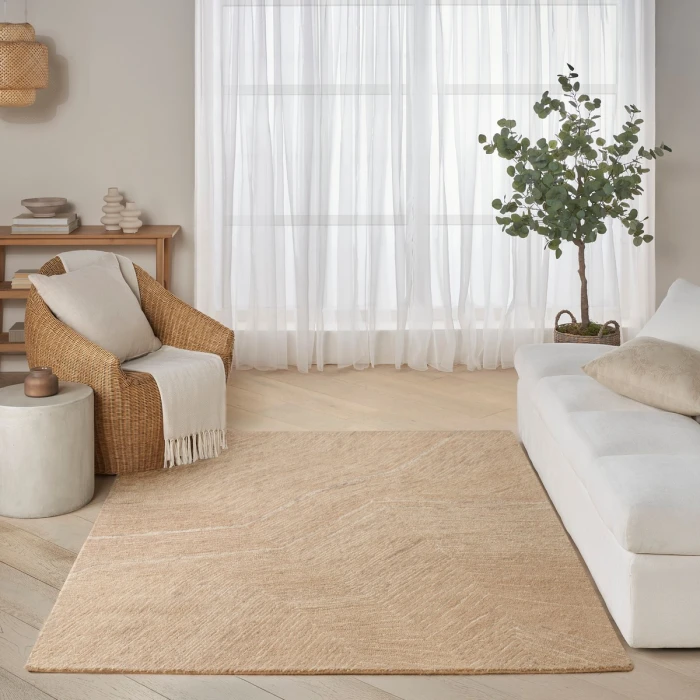 DKNY Pure Angles Camel ANG01 5 ft. X 7 ft. Rect. Rug