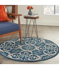 Nourison Caribbean Round Area Rug CRB02-Navy