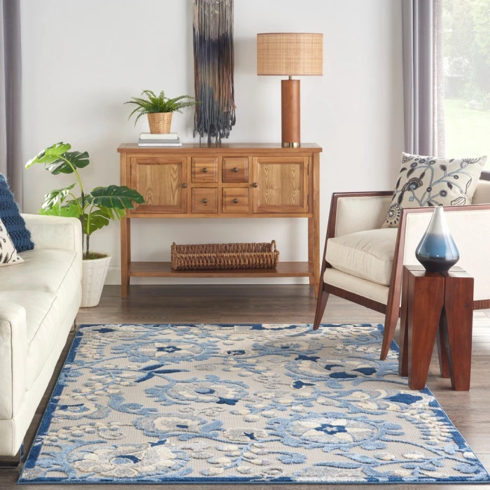 Nourison Aloha Area Rug ALH17-Blue/Grey