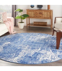 Nourison Home Whimsicle WHS08 Blue Ivory 8 ft. Round Area Rug
