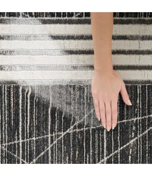 Nourison Desire Charcoal Silver DSR01 9 ft. X 12 ft. Rect. Rug