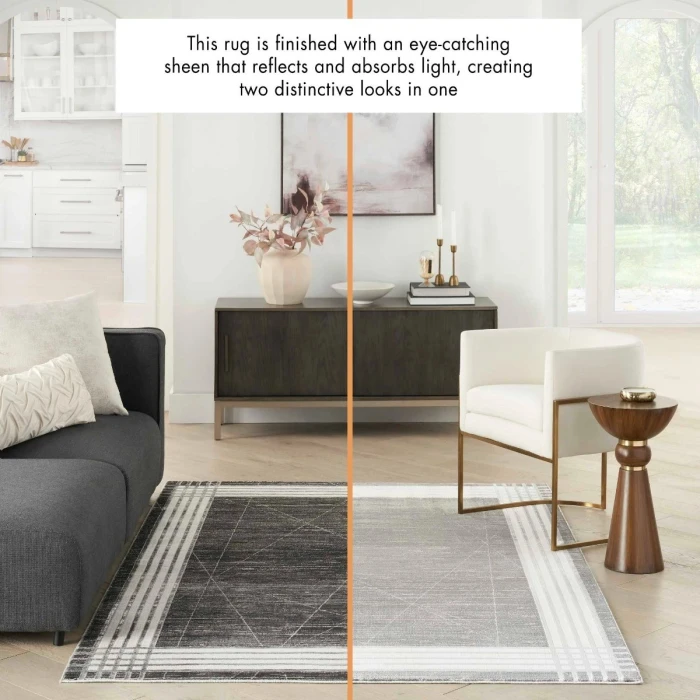 Nourison Desire Charcoal Silver DSR01 8 ft. X 10 ft. Rect. Rug