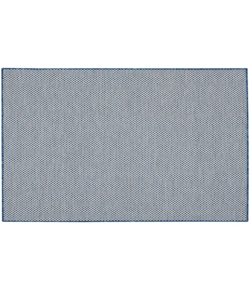 Nourison Courtyard Ivory Blue COU01 4 ft. Square Rug