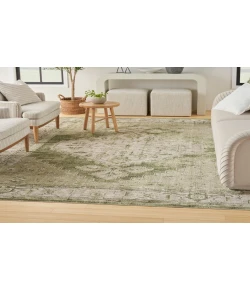 Nourison Home Astra Machine Washable ASW11 Ivory Green 6 ft. 7 in. X 9 ft. Area Rug