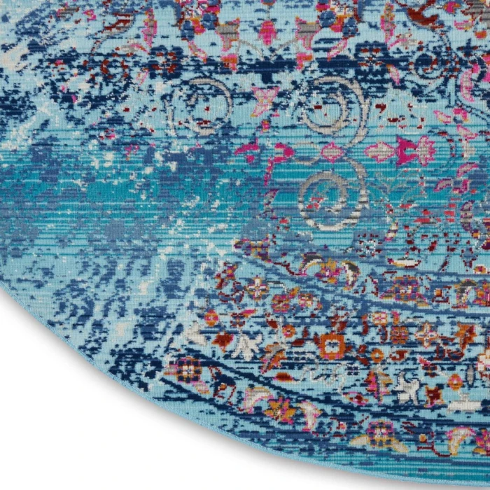 Nourison Vintage Kashan Round Area Rug VKA02-Blue
