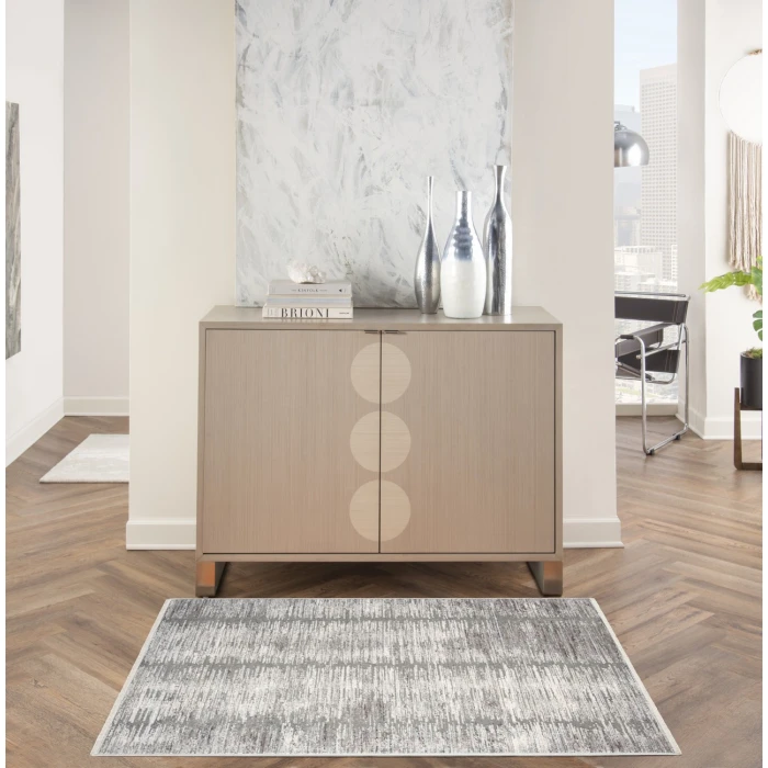 Nourison Home Abstract Hues Grey ABH03 3ft.3in. x 5ft.3in. Rect. Rug