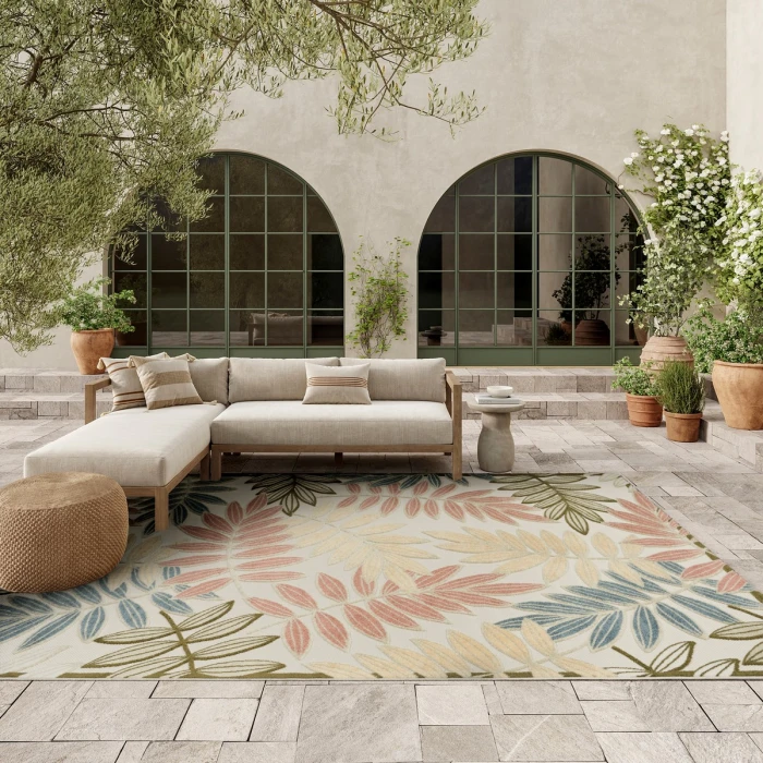 Nourison Aloha Ivory Rose ALH18 9 ft. X 12 ft. Rect. Rug