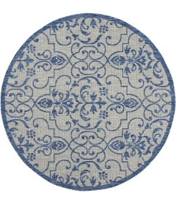 Nourison Country Side Ivory Blue CTR04 5ft.3in. x Round Rug