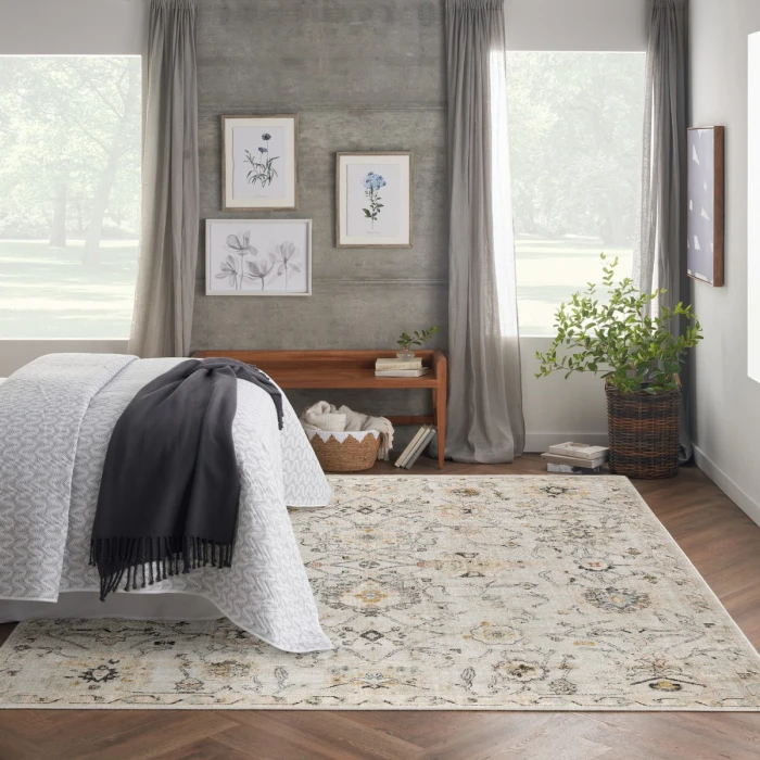 Nourison Oushak Home Grey OUS01 9 ft. X 12 ft. Rect. Rug