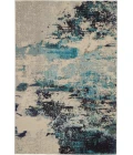 Nourison Celestial Area Rug CES02-Ivory/Teal Blue