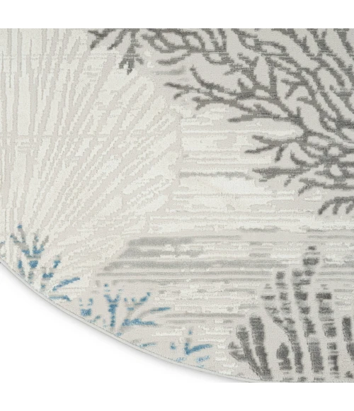 Nourison Seaside Ivory Grey Blue SDS04 5 ft. X Round Rug