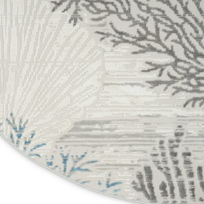 Nourison Seaside Ivory Grey Blue SDS04 5 ft. X Round Rug