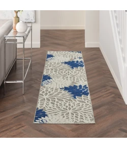 Nourison Home Aloha ALH05 Ivory Navy 2 ft. 3 in. X 8 ft. Area Rug