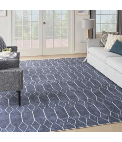 Nourison Home New Concept Washables SR107 Navy 7 ft. 10 in. X 9 ft. 10 in. Area Rug