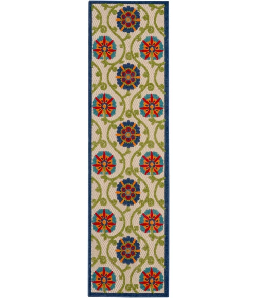 Nourison Aloha Runner Area Rug ALH19-Blue/Multicolor