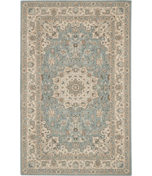 Nourison Living Treasures Area Rug LI15-Aqua/Ivory
