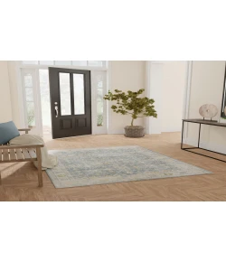 Nourison Home Astra Machine Washable ASW16 Teal Beige 4 ft. X 6 ft. Area Rug