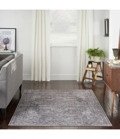 Nicole Curtis Machine Washable Series 1 Area Rug SR101 Black 5' x 7'