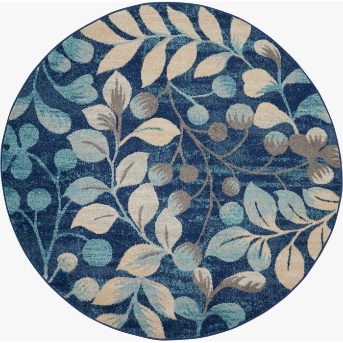 Nourison Tranquil Round Area Rug TRA03-Navy