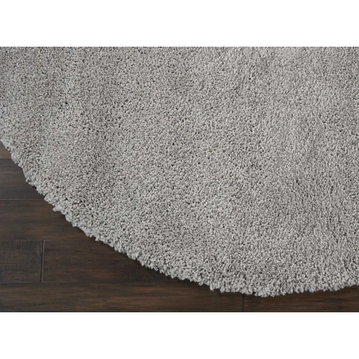 Nourison Malibu Shag Round Area Rug MSG01-Silver Grey