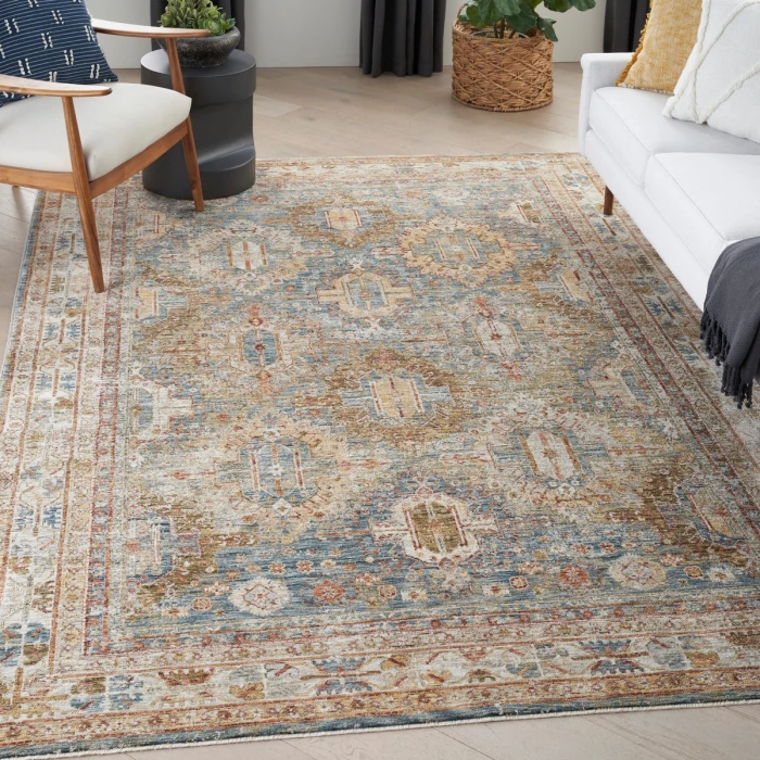 Nourison Sahar Blue SHR01 8 ft. X 10 ft. Rect. Rug