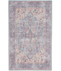 Nicole Curtis Machine Washable Series 1 Blue Multicolor SR104 3 ft. X 5 ft. Rectangle Rug