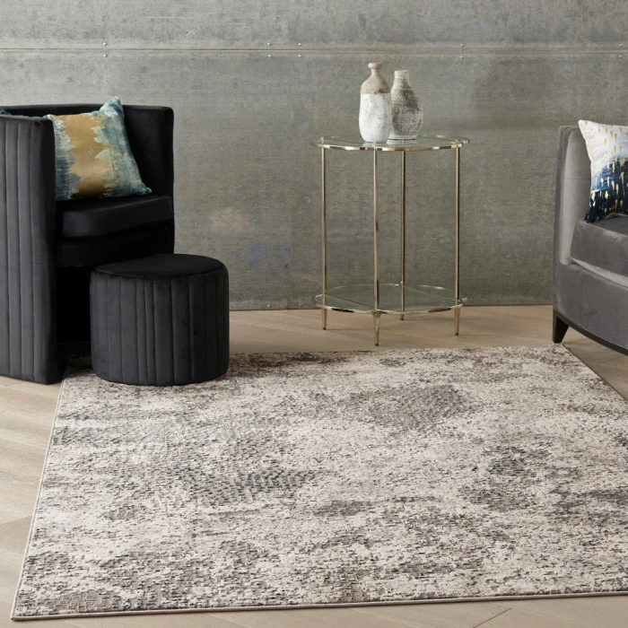Michael Amini MA90 Uptown Area Rug UPT02-Ivory/Grey