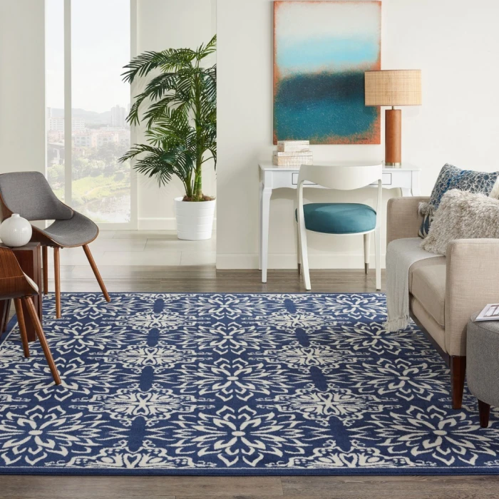 Nourison Jubilant Area Rug JUB06-Navy/Ivory