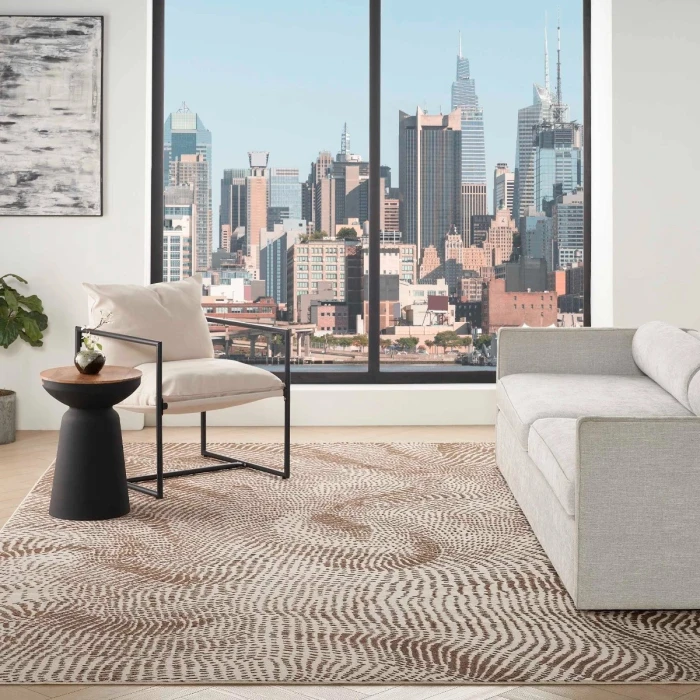 DKNY Central Park West Beige Brown CEP01 5 ft. X 7 ft. Rect. Rug
