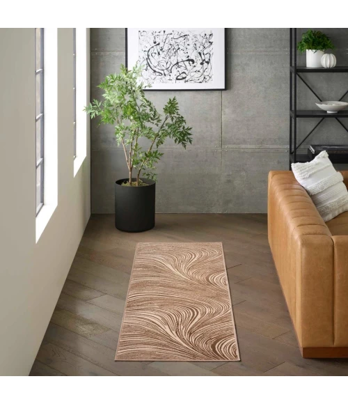 DKNY Central Park West Beige Brown CEP02 6 ft. Rect. Rug