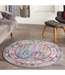 Nourison Home Vintage Kashan VKA06 Grey/Multi 4 ft. Round Area Rug