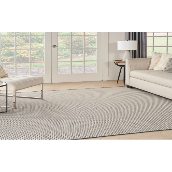 Nourison Courtyard Ivory/Charcoal COU01 6 ft. Square Rug