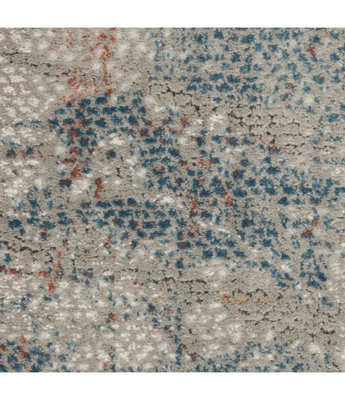 Nourison Rustic Textures Area Rug RUS15 Light Grey/Blue 5'3" Round