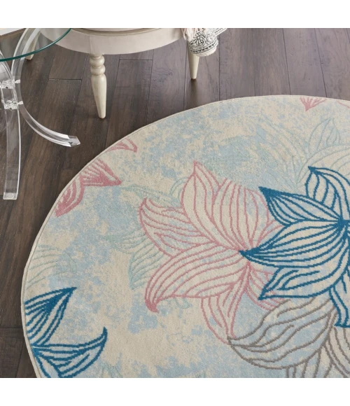 Nourison Jubilant Round Area Rug JUB08-Ivory/Multicolor