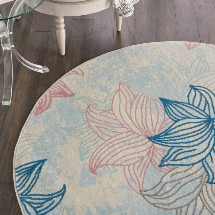 Nourison Jubilant Round Area Rug JUB08-Ivory/Multicolor