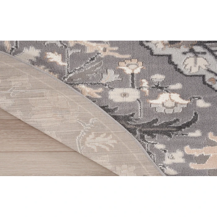 Nourison Elation Grey ETN09 5 ft. 3 in. Round Rug