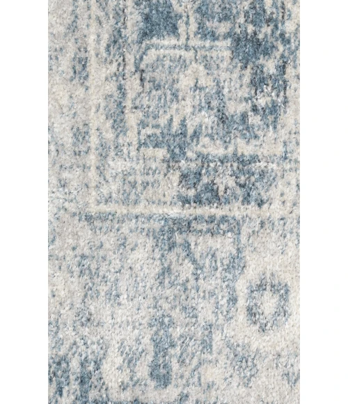 Nourison Astra Machine Washable Blue Ivory ASW11 5 ft. 3 in. Round Rug