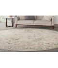 Nourison Astra Machine Washable Blue Green ASW12 7 ft. 10 in. Round Rug