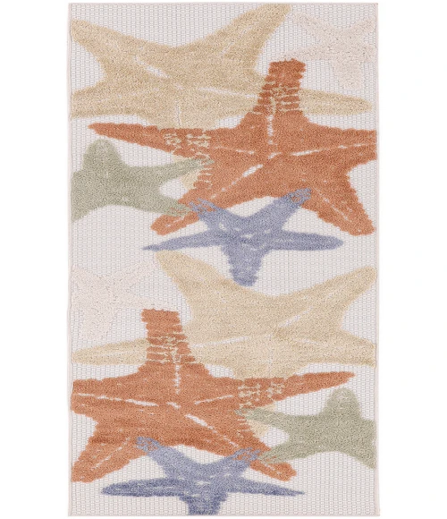 Nourison Aloha Ivory Multicolor ALH28 2 ft. 3 in. X 8 ft. Rectangle Rug