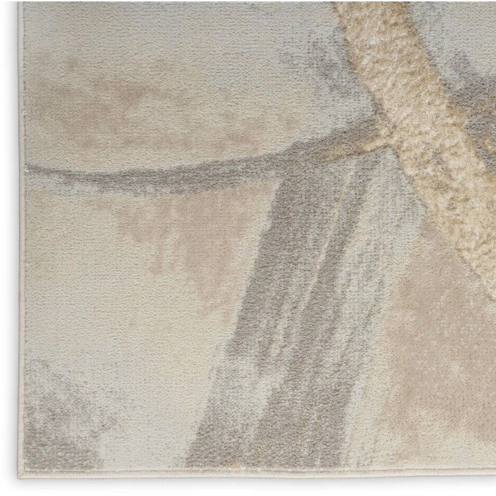 Nourison Splash Beige Grey BSK01 2ft.2in. x 10ft. Rect. Rug