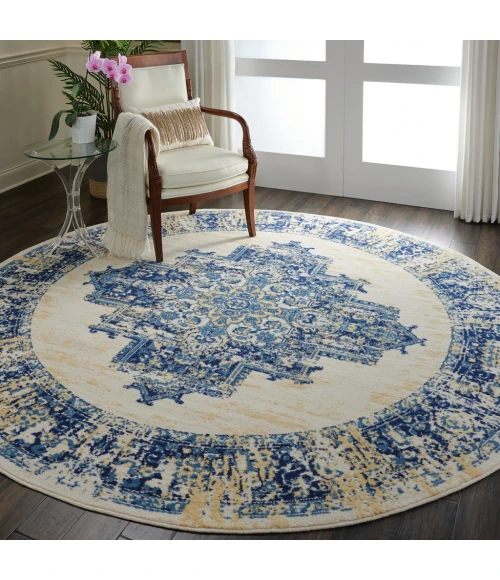 Nourison Grafix Round Area Rug GRF14-White