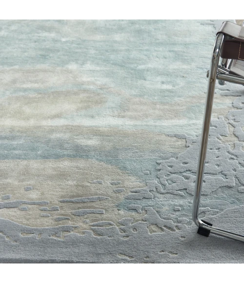 Nourison Prismatic Area Rug PRS19 Seafoam/Silver 5'6" x 7'5"