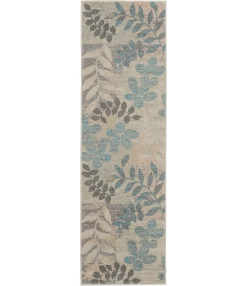 Nourison Tranquil Runner Area Rug TRA01-Ivory/Light Blue