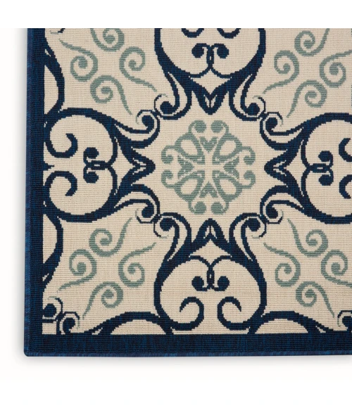 Nourison Caribbean Square Area Rug CRB02-Ivory/Navy